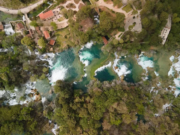 Top Zicht Watervallen Watervallen Het Nationale Park Krk Kroatië — Stockfoto