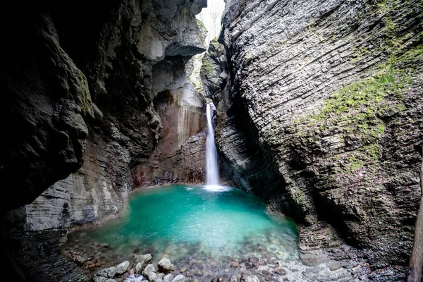 Famous Landmark Waterfall Kozjak Triglav National Park Slovenia — Stock Photo, Image