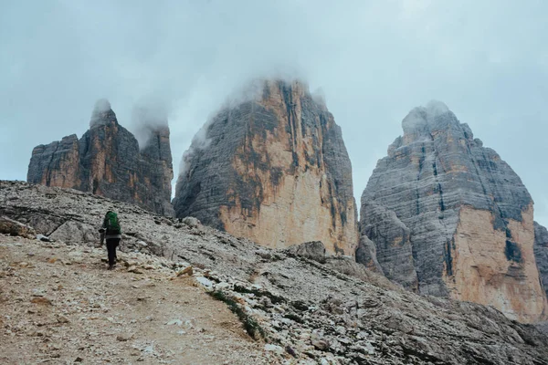 Дрей Циннен Флагманская Гора Итальянских Альп Южном Тироле Одно Всемирных — стоковое фото