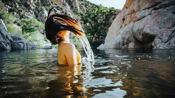 At the Deep Creek Hot Springs in California, USA.