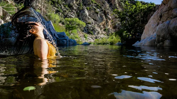 At the Deep Creek Hot Springs in California, USA.