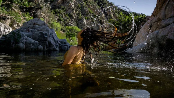 At the Deep Creek Hot Springs in California, USA.