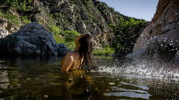 At the Deep Creek Hot Springs in California, USA.