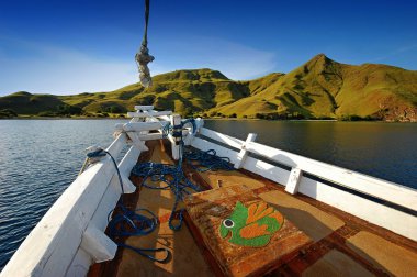 Komodo islands from the boat clipart