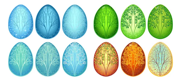 Set van Pasen eieren seizoenen — Stockvector