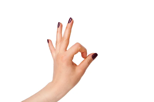 Hand OK sign on white background — Stock Photo, Image