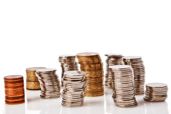 Coin stack isolated on white — Stock Photo, Image