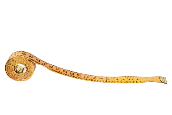 Old tape measure on white background — Stock Photo, Image