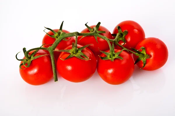 Closeup of tomatoes on white background — Stock Photo, Image