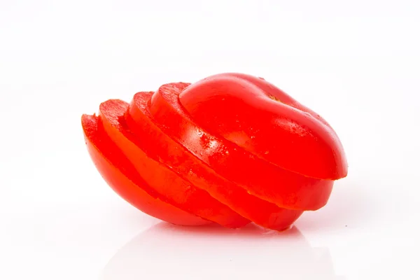 Fresh tomato sliced on white background — Stock Photo, Image
