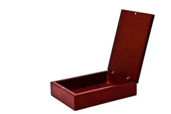 Brown wooden open box — Stock Photo, Image