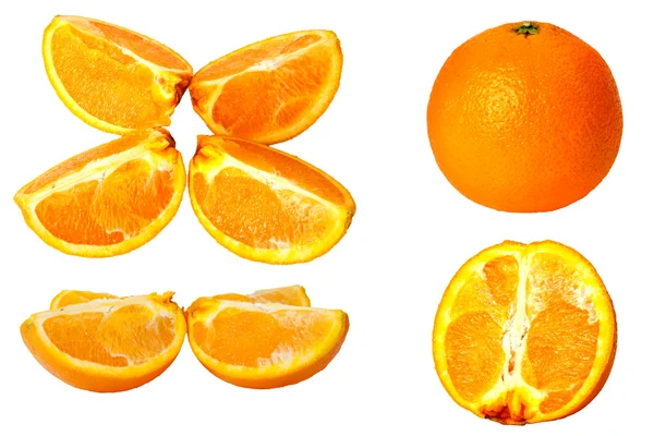 Coleção laranja isolada — Fotografia de Stock