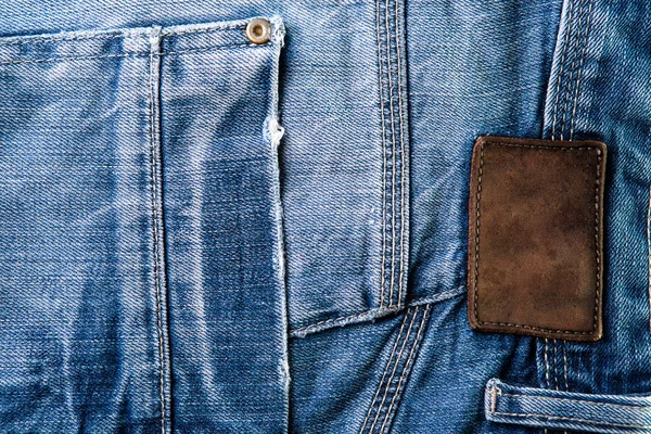 Prueba de jeans con etiqueta — Foto de Stock