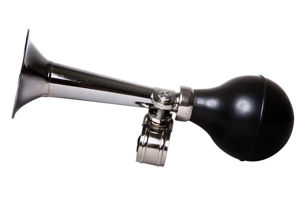 Silver vintage bicycle air horn — Stock Photo, Image