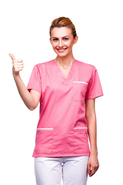 Nurse showing ok sign — Stock Photo, Image