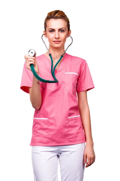 Medic met stethoscoop — Stockfoto