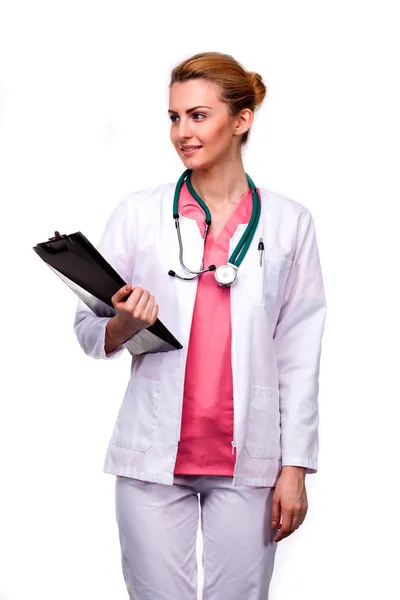 Medic smiling on right side — Stock Photo, Image