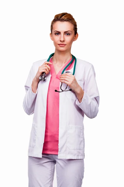 Odborný lékař s stetoskop — Stock fotografie