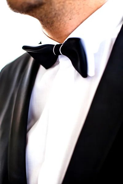 Neck detail with bowtie — Stock Photo, Image