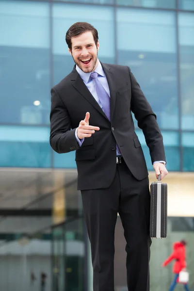 Handsome and expresive businessman — Stock Photo, Image
