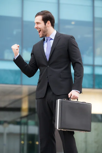 Successful businessman smiling — Stock Photo, Image