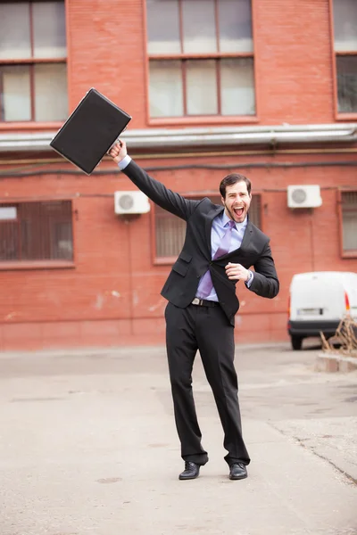 Very happy businessman — Stock Photo, Image