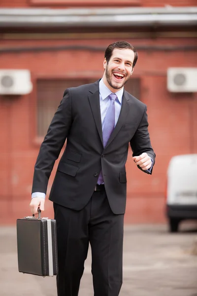 Vacker leende affärsman — Stockfoto