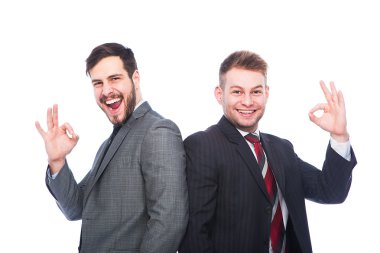 iki iş adamları bir iz ok