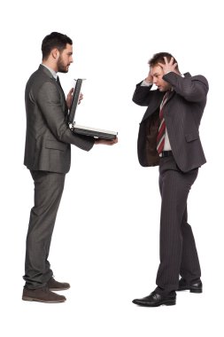 iki işadamları ile bir evrak çantası