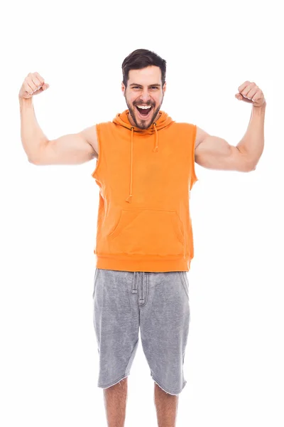 Young man with muscle — Stock Photo, Image