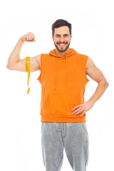 Hombre sonriente con músculos — Foto de Stock