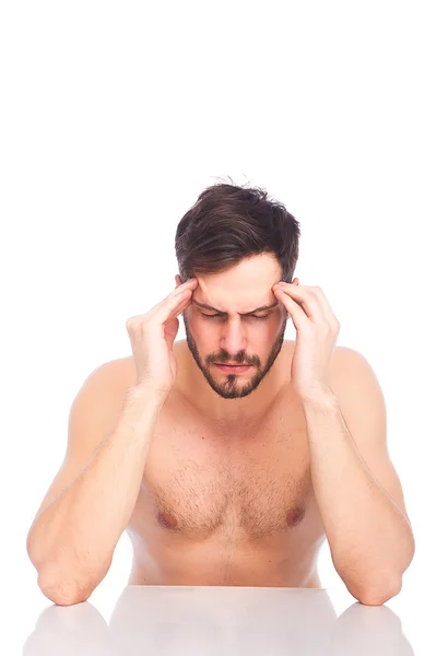 Hombre con dolores de cabeza —  Fotos de Stock