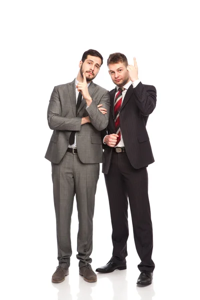 Two businessmen pointing — Stock Photo, Image