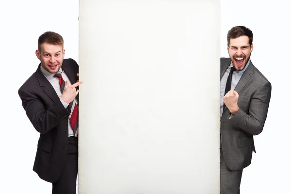 Glückliche Männer nach Podiumsdiskussion — Stockfoto