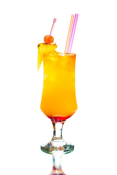 Colored cocktail on white background — Stock Photo, Image