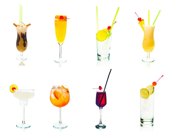 Set of cocktails isolated on white background — Stock Photo, Image