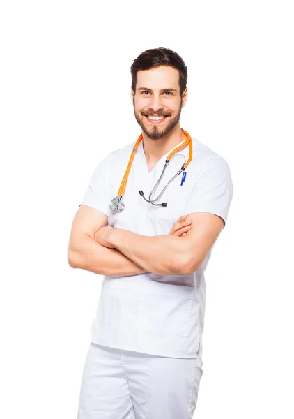 Handsome male doctor isolated — Stock Photo, Image