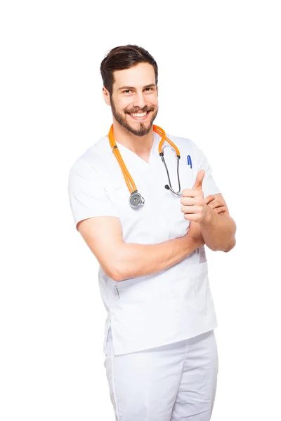 Handsome male doctor isolated — Stock Photo, Image