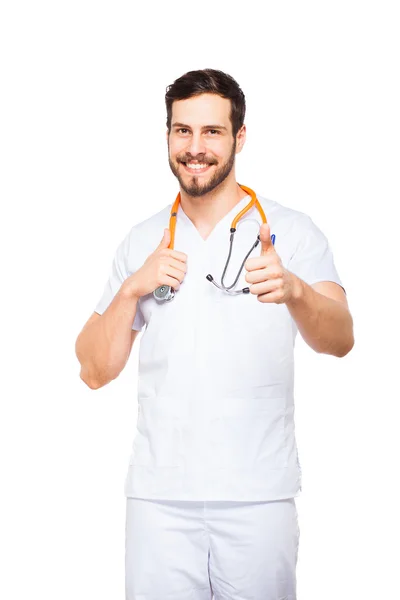 Handsome male doctor isolated — Stock Photo, Image