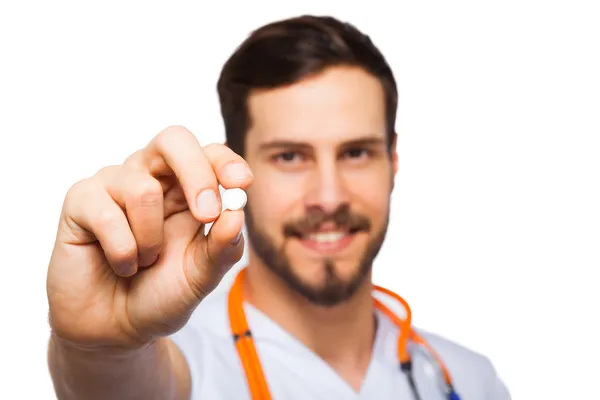 Doctor with pills in hand — Stock Photo, Image