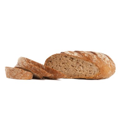 ekmek beyaz arkaplanda izole edildi