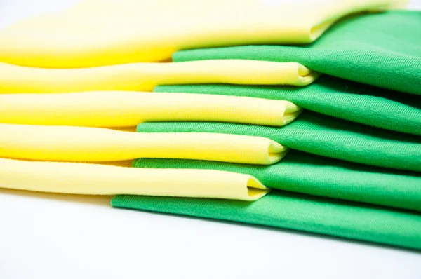 Tecido verde e amarelo — Fotografia de Stock