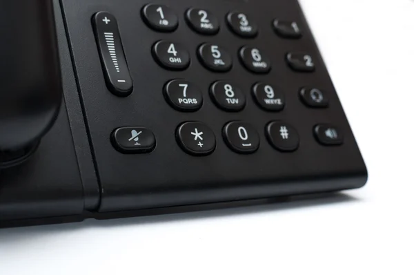 Buttons on a black desk phone — Stock Photo, Image