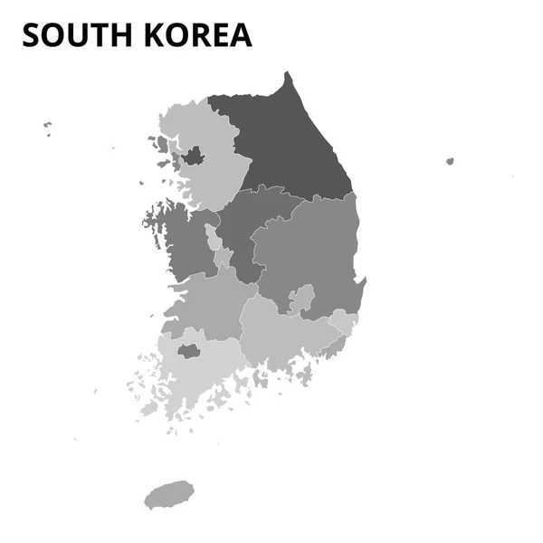 韓国の地図 韓国地図 韓国地方 Vector Eps — ストックベクタ