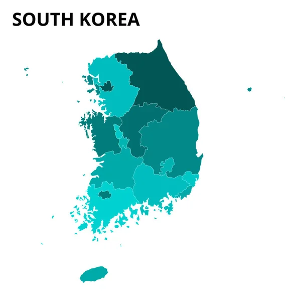 Mapa Corea Del Sur Corea Del Sur Mapa Provincias Corea — Vector de stock