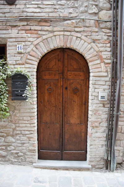 Collection Medieval Wooden Doors Photographed Sant Angelo Vado Very Ancient — Stok fotoğraf