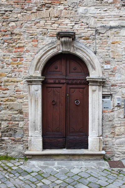 Collection Medieval Wooden Doors Photographed Sant Angelo Vado Very Ancient — Stock Photo, Image