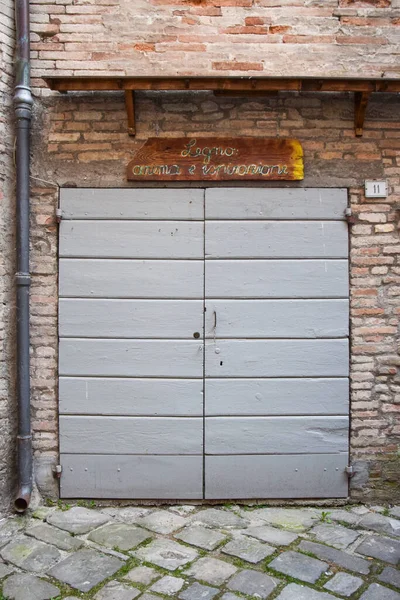 Ortaçağ Ahşap Kapıları Koleksiyonu Vado Daki Sant Angelo Çekildi Talya — Stok fotoğraf