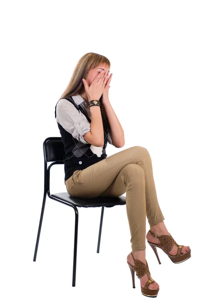 Girl on a chair — Stock Photo, Image