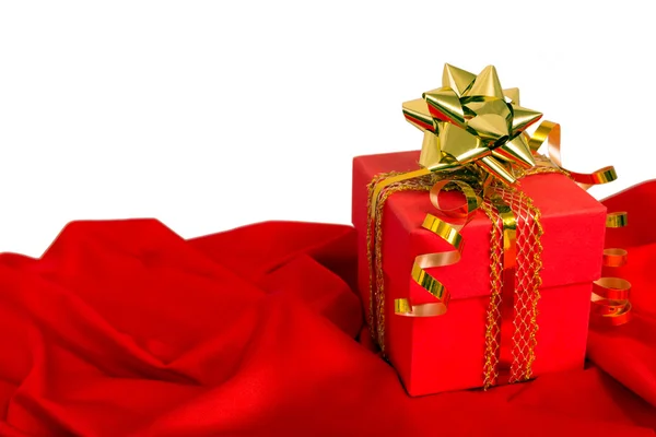Geschenkbox mit roter Farbe — Stockfoto